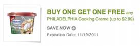 FREE Printable Coupon: B1G1 FREE Philadelphia Cooking Creme