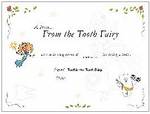 Free Tooth Fairy Certificate