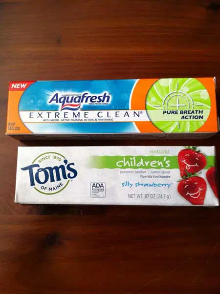 Toothpaste samples