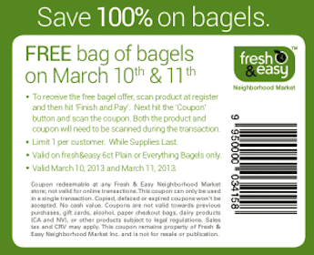 6 Bagels at Fresh & Easy Stores (Coupon)