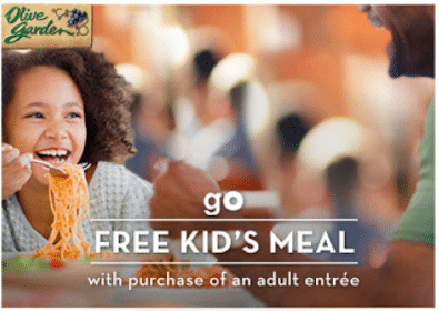 Kid’s Meal at Olive Garden with Adult Dinner Entree Purchase
