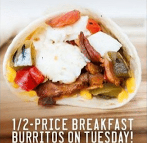 Sonic Drive-In: 1/2 Price Breakfast Burritos (9/3 Only)