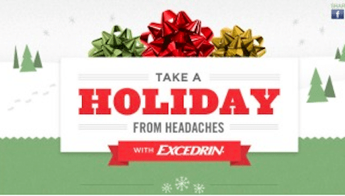 Excedrin Holiday Sweepstakes & Instant Win Game ($111,000 in Prizes!)