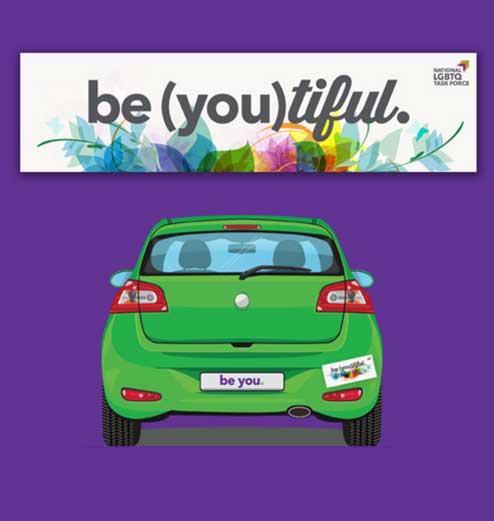 FREE Be(you)tiful Bumper Sticker From National LGBTQ Task Force