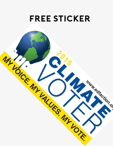 FREE Climate Voter 2016 Bumper Sticker From Environmental Defense Fund