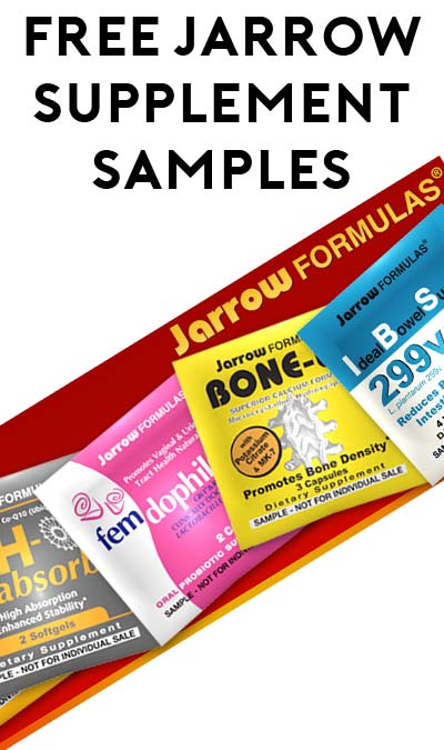 FREE Jarrow Formulas Supplement Samples- Choose 1 Of 3 Samples (Email Confirmation Required)