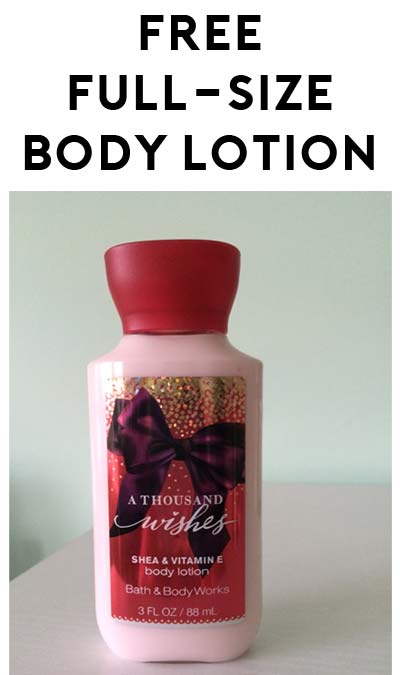 Today (4/30) Only: FREE A Thousand Wishes Full-Size Body Lotion At Bath & Body Works Stores With Purchase