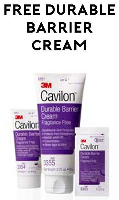 FREE 3M Cavilon Durable Barrier Cream Sample (Survey & Business Name Required)