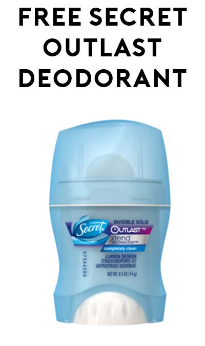 FREE Secret Outlast Xtend Deodorant