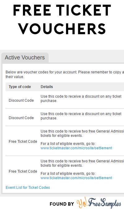 More Tickets Up For Grabs: FREE Ticket Vouchers From Ticketmaster