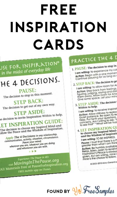 FREE Pause For Inspiration Cards