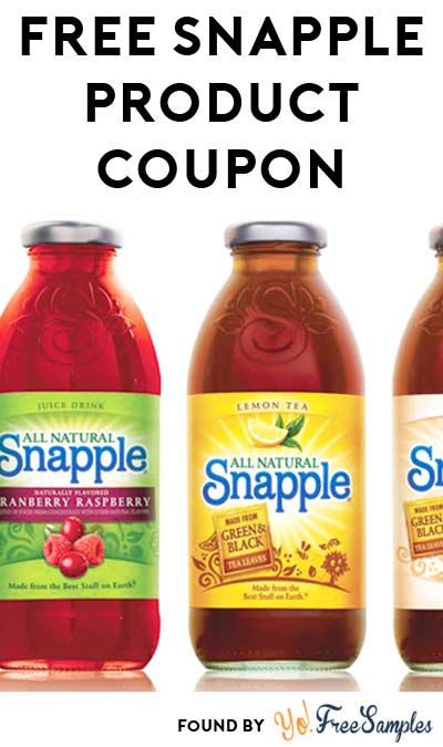 TODAY ONLY: FREE Snapple Drink Coupon