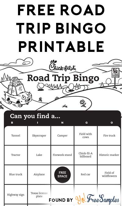 FREE Road Trip Bingo Printable From Chick-Fil-A