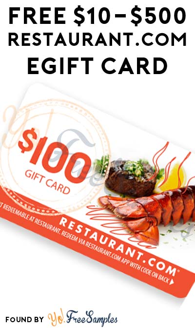 GOING LIVE AT 1PM EST TODAY: FREE $10 Restaurant.com eGift Card (Mobile Number Required)