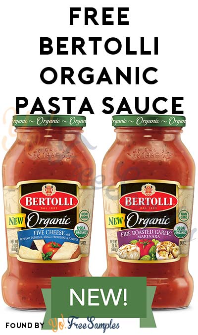 FREE Bertolli Organic Pasta Sauce (Mom Ambassador Membership Required)