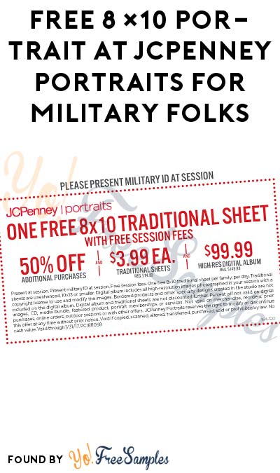 FREE 8×10 Portrait at JCPenney Portraits For Military Folks