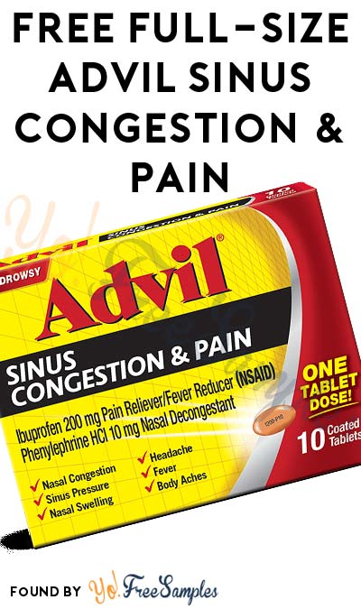 FREE Full-Size Advil Sinus Congestion & Pain (Must Apply With Crowdtap)