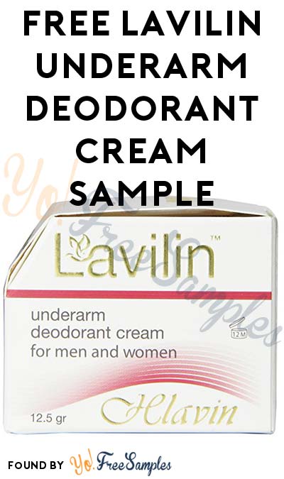 New Link: FREE Lavilin Underarm Deodorant Cream For Men & Women Sample