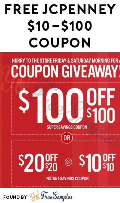 FREE $10 Off $10 JCPenney Coupon In-Store On 12/23 - Yo! Free Samples