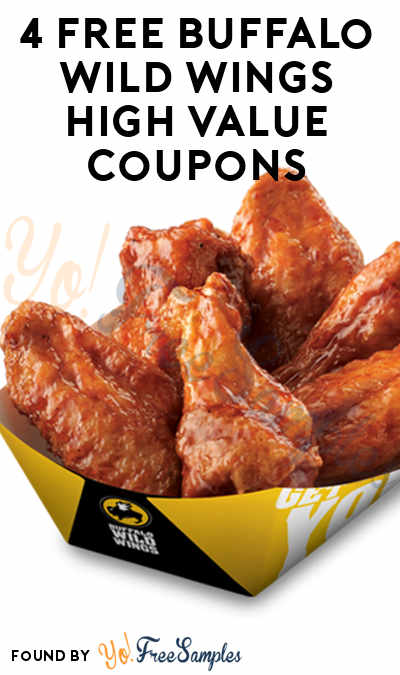 4 FREE Buffalo Wild Wings High Value Coupons (SASE aka Self-Addressed-Stamped-Envelop Required)