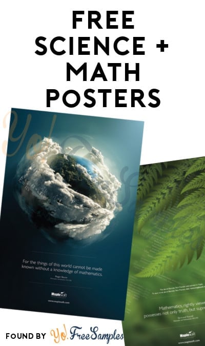 3 FREE Science & Math Posters from MapleSoft [Verified Received By Mail]