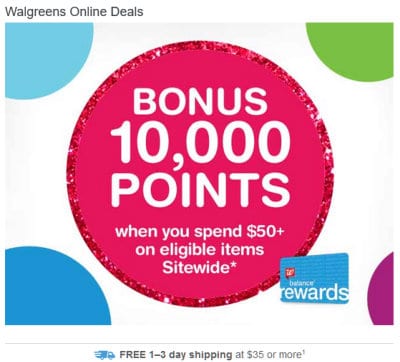 Walgreens Extra 10,000 Bonus Points Through 12/17/2016