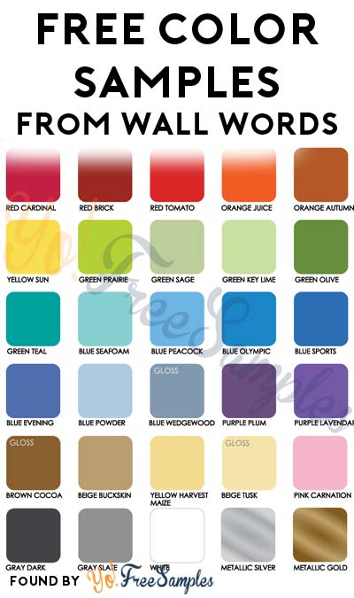FREE Color Samples From Wall Words