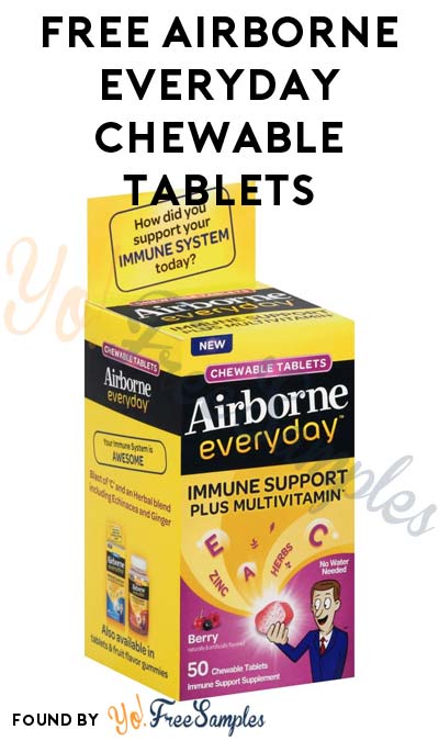 FREE Airborne Everyday Chewable Tablets Sample (Short Survey Required / Not Mobile Friendly)