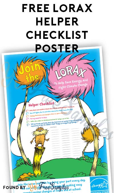 FREE Lorax Helper Checklist Poster [Verified Received By Mail]