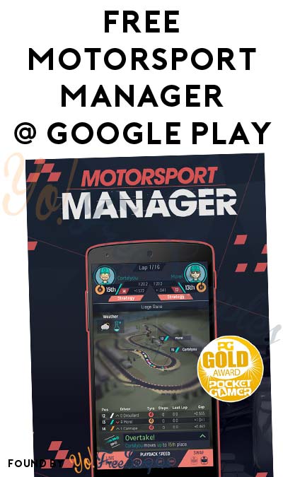 FREE Motorsport Manager Game On Android/Google Play (Normally $2.99)