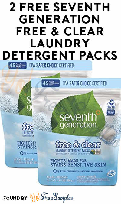 2 Possible FREE Seventh Generation Free & Clear Laundry Detergent Sample Packs or Other Samples (Survey Required) [Verified Received By Mail]