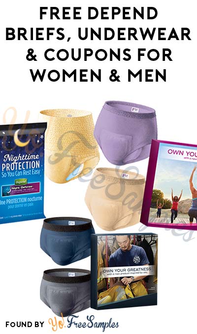 FREE Depend Briefs, Underwear & More For Women & Men