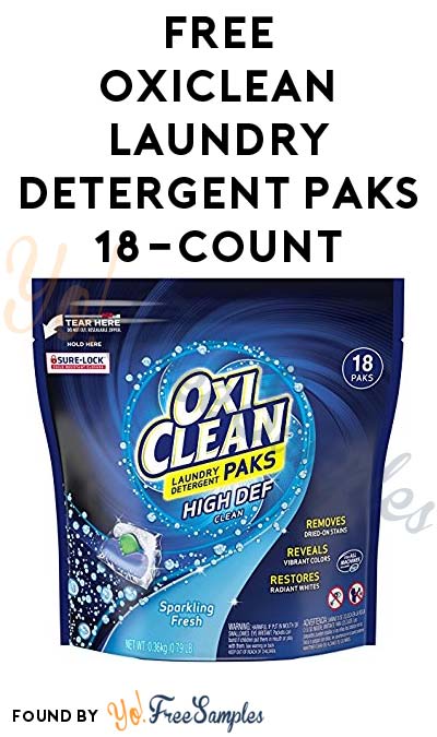 Possible FREE OxiClean Laundry Detergent Paks 18-Count (Smiley360)