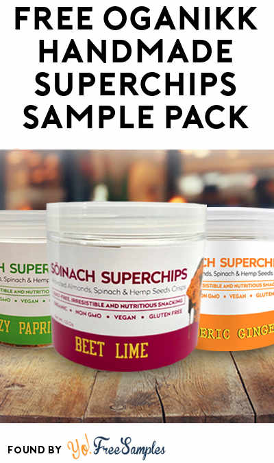 FREE Oganikk Handmade Spinach & Almond SuperChips Sample Pack