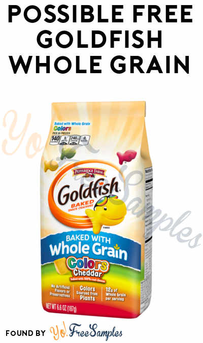 Possible FREE Goldfish Whole Grain Bag (Smiley360)