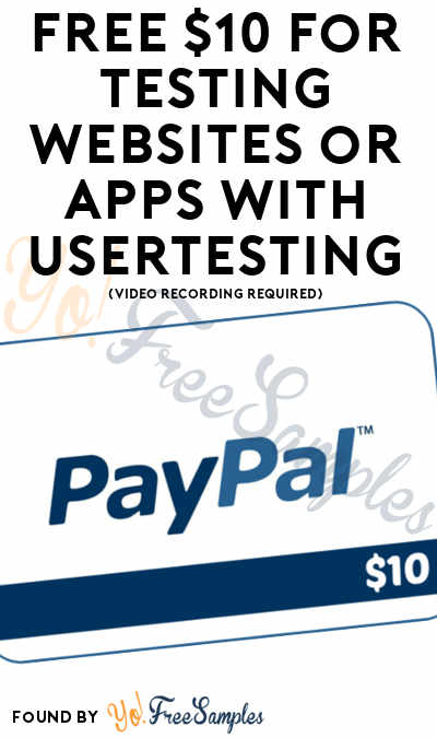 FREE $10 For Testing Websites or Apps With UserTesting (Video Recording Required)