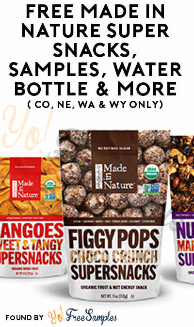 FREE Made In Nature Super Snacks, Samples, Water Bottle & More (CO, NE, WA & WY Only + Apply To HouseParty.com)
