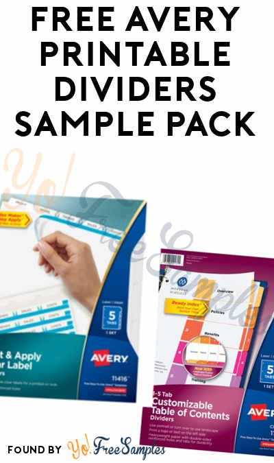 FREE Avery Printable Dividers Sample Pack