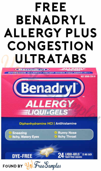 FREE Benadryl Allergy Plus Congestion Ultratabs From Home Tester Club (Survey Required)