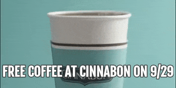 FREE Coffee At Cinnabon On 9/29