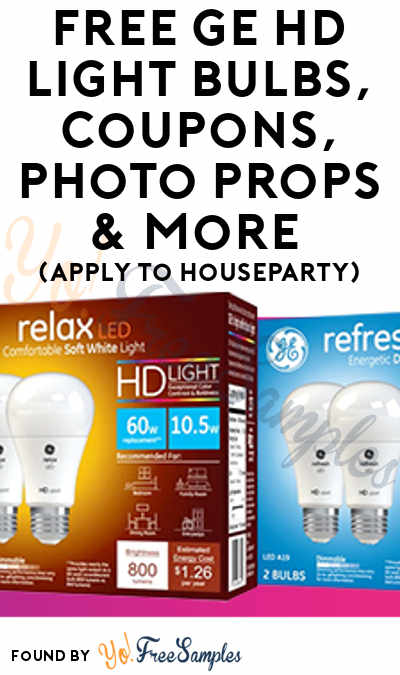 FREE GE HD Light Bulbs, Coupons, Photo Props & More (Apply To HouseParty)