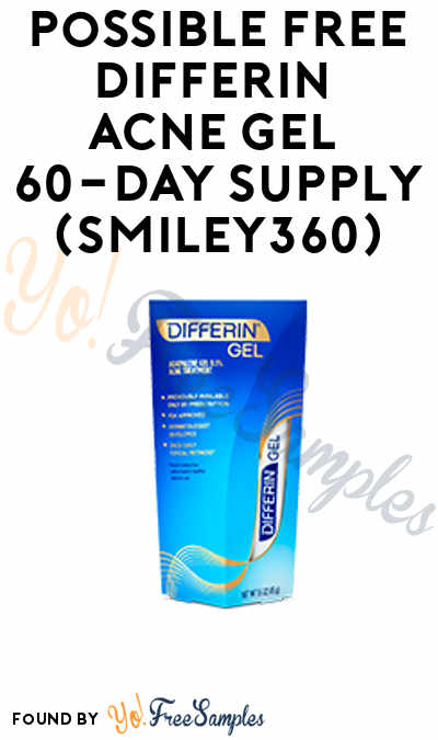 Possible FREE Differin Acne Gel 60-Day Supply (Smiley360) [Verified Received By Mail]