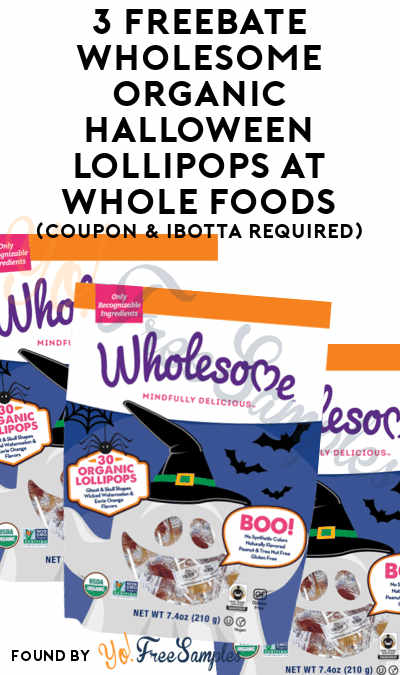 3 FREEBATE Wholesome Organic Halloween Lollipops At Whole Foods (Coupon & Ibotta Required)