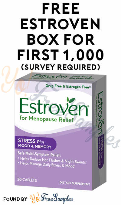 FREE Estroven Box For First 1,000 (Survey Required) [Verified Received By Mail]