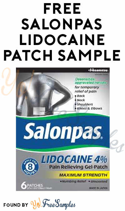FREE Salonpas Lidocaine Patch Sample