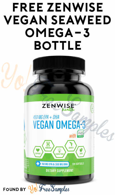 First 100: FREE Zenwise Vegan Seaweed Omega-3 Bottle