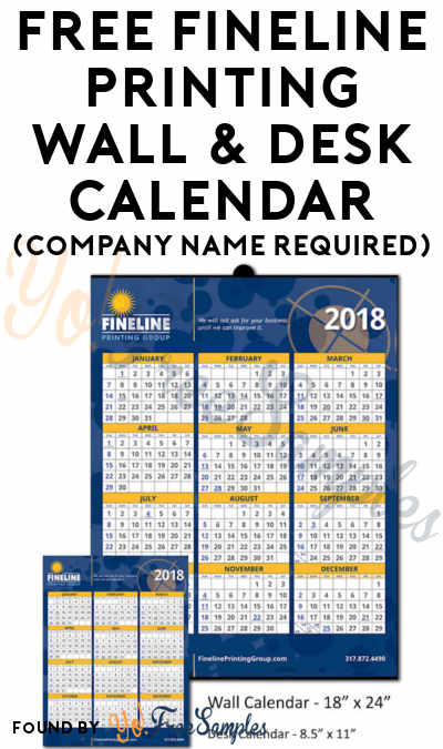 FREE Fineline Printing Wall & Desk Calendar (Company Name Required)