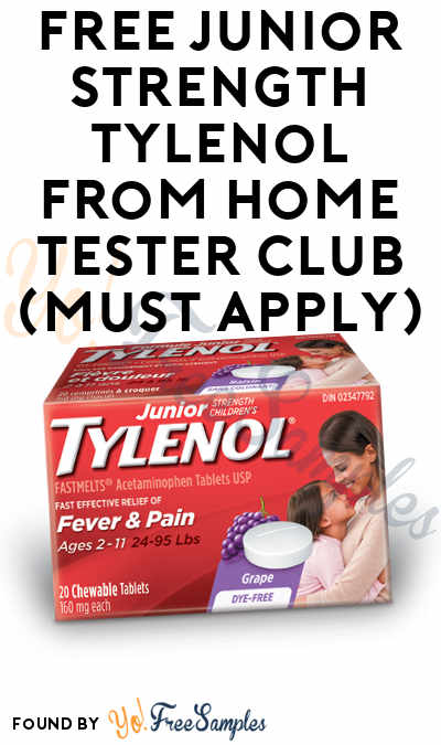 FREE Junior Strength Tylenol From Home Tester Club (Must Apply)