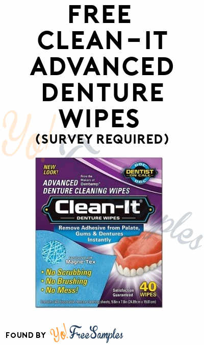 FREE Clean-It Advanced Denture Wipes (Survey Required)