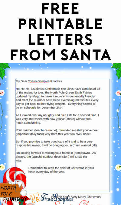 FREE Printable Letters From Santa